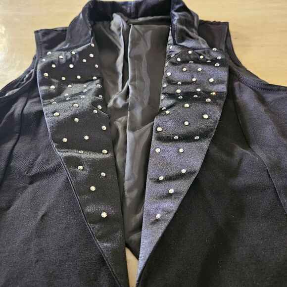 Weissman Ivy Sky child large dance vest black with rhinestones - Picture 2 of 7